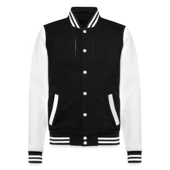 Läufer Joggen Laufen - College-Sweatjacke - Schwarz/Weiß - Vorne - Nik (191cm) & Marisol (170cm)