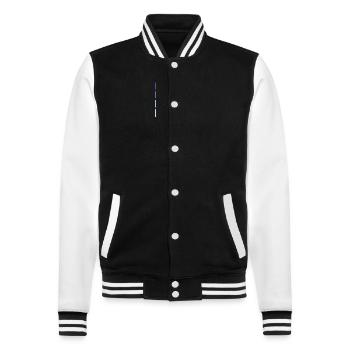 papa. l'homme. le footix. le légende. - Veste Teddy - noir/blanc - Devant - Nik (191cm) & Marisol (170cm)