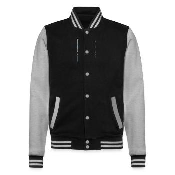 Fière épouse d’un sacré bon pilote - Veste Teddy - noir/gris chiné - Devant - Nik (191cm) & Marisol (170cm)