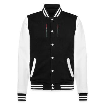 Je préfère être à la maison avec mon Bulldog - Veste Teddy - noir/blanc - Devant - Nik (191cm) & Marisol (170cm)