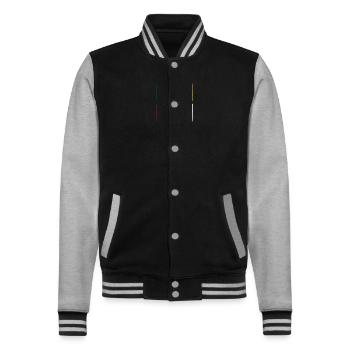 Schneemann Rentier Tanne Socke - College-Sweatjacke - Schwarz/Grau meliert - Vorne - Nik (191cm) & Marisol (170cm)