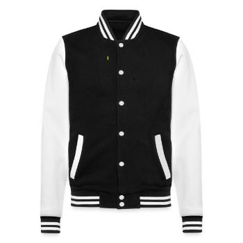 flamingo palmen - College-Sweatjacke - Schwarz/Weiß - Vorne - Nik (191cm) & Marisol (170cm)