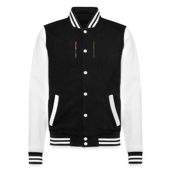 Joachim - College-Sweatjacke - Schwarz/Weiß - Vorne - Nik (191cm) & Marisol (170cm)