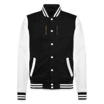 Paul - College-Sweatjacke - Schwarz/Weiß - Vorne - Nik (191cm) & Marisol (170cm)