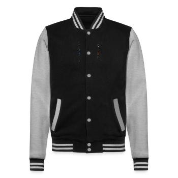 Frohe Weihnachten - College-Sweatjacke - Schwarz/Grau meliert - Vorne - Nik (191cm) & Marisol (170cm)