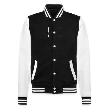 Büro ist kein Ponyhof - Reale Welt - Spruch - College-Sweatjacke - Schwarz/Weiß - Vorne - Nik (191cm) & Marisol (170cm)
