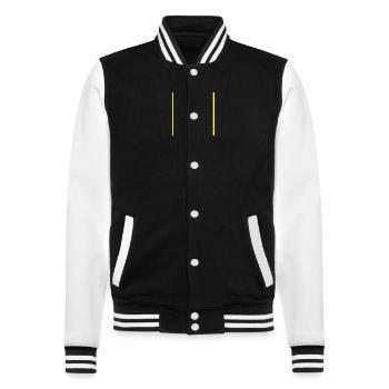 Bräutigam Hochzeit Cool - College-Sweatjacke - Schwarz/Weiß - Vorne - Nik (191cm) & Marisol (170cm)
