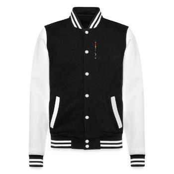 Original legendäre Hits Das Beste von 1985 - College-Sweatjacke - Schwarz/Weiß - Vorne - Nik (191cm) & Marisol (170cm)