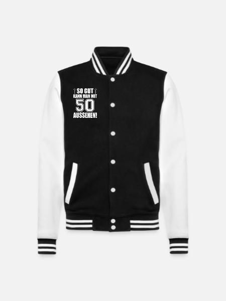 So gut kann man mit 50 aussehen - College-Sweatjacke - Schwarz/Weiß