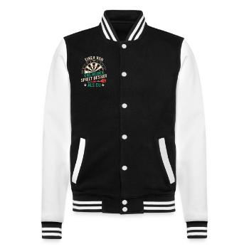 Dart Darts Dartspieler Dartsport - College-Sweatjacke - Schwarz/Weiß - Vorne - Nik (191cm) & Marisol (170cm)