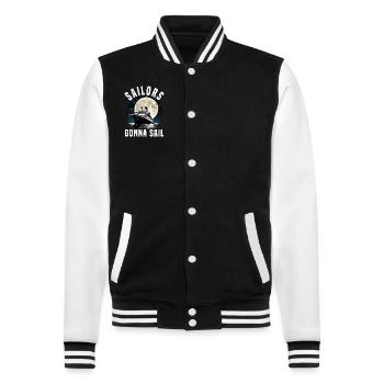 Sailors Gonna Sail Cruise Ship Vacation Group - College-Sweatjacke - Schwarz/Weiß - Vorne - Nik (191cm) & Marisol (170cm)