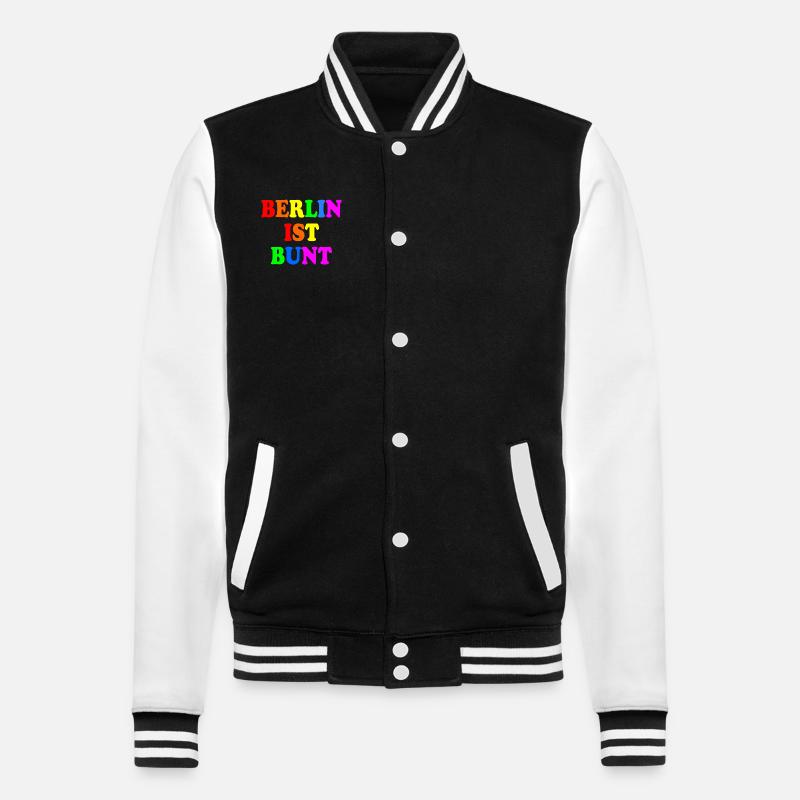 Berlin ist bunt - College-Sweatjacke - Schwarz/Weiß