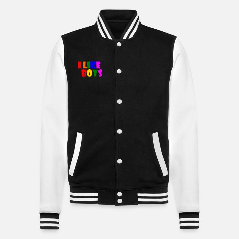 I like boys - College-Sweatjacke - Schwarz/Weiß