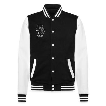 Basketball Player - College Sweat Jacket - black/white - Front - Nik (191cm) & Marisol (170cm)