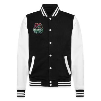 Schildkröte Meeresschildkröte Schildkröten Tier - College-Sweatjacke - Schwarz/Weiß - Vorne - Nik (191cm) & Marisol (170cm)