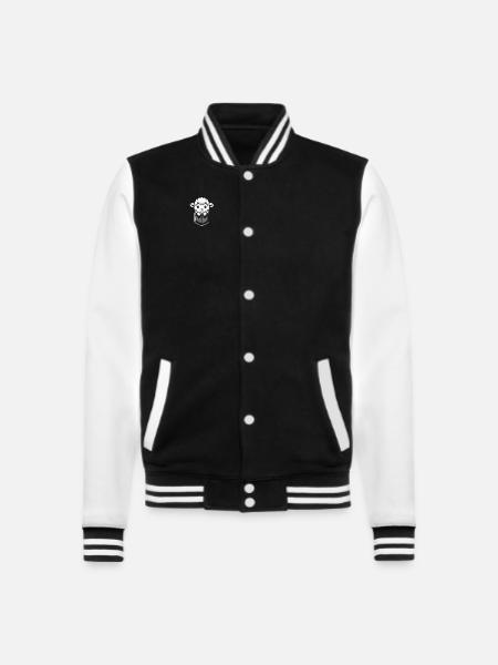 Schaf Schafe Bauer Lamm Landwirt - College-Sweatjacke - Schwarz/Weiß