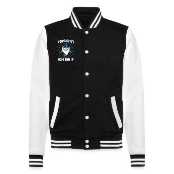 Birthday Gift 7 Years Children's Birthday - College Sweat Jacket - black/white - Front - Nik (191cm) & Marisol (170cm)