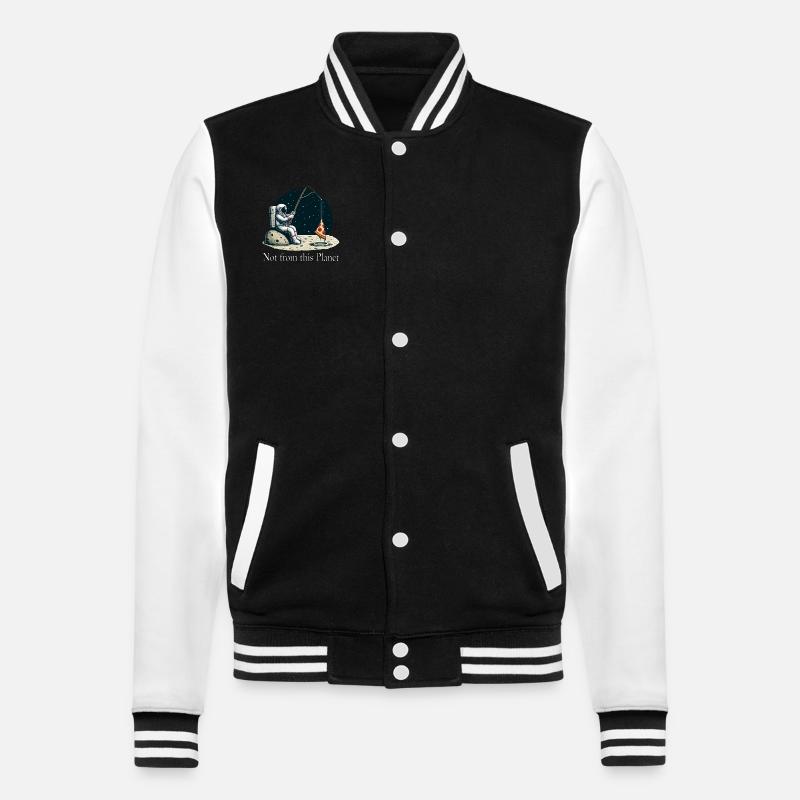 Astronaute Pizza Pêche dans l’espace - Veste Teddy - noir/blanc