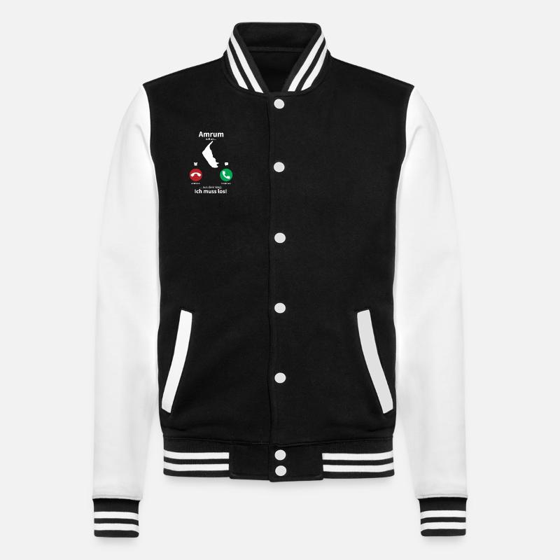 Amrum ruft an... - College-Sweatjacke - Schwarz/Weiß
