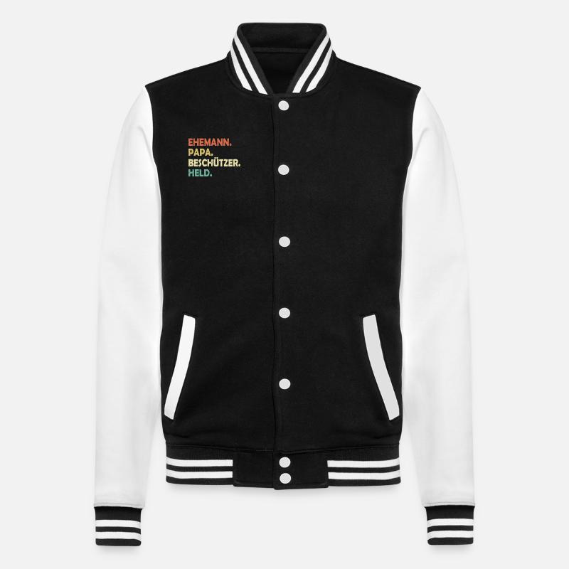 Ehemann Papa Beschützer Held - College-Sweatjacke - Schwarz/Weiß
