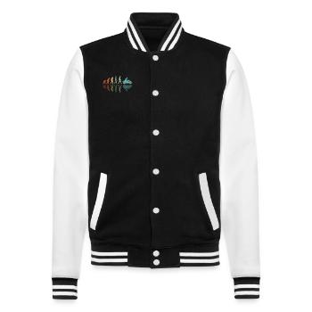 Motorcyclist Development - College Sweat Jacket - black/white - Front - Nik (191cm) & Marisol (170cm)