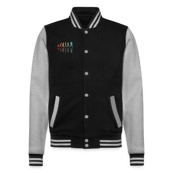 Wandern Entwicklung - College-Sweatjacke - Schwarz/Grau meliert - Vorne - Nik (191cm) & Marisol (170cm)