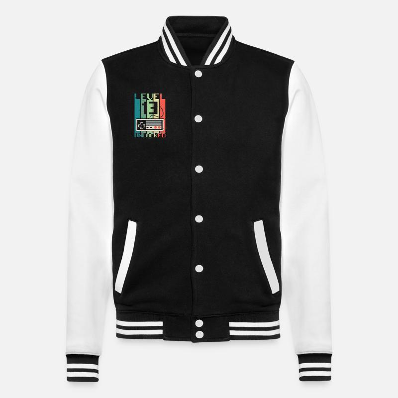 Level 13 Unlocked - College Sweat Jacket - black/white