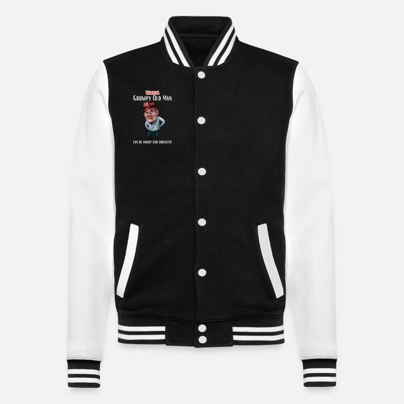Warning Grumpy Old Man - College-Sweatjacke - Schwarz/Weiß