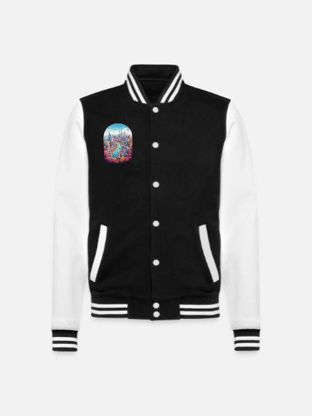 Paysage urbain - Veste Teddy - noir/blanc