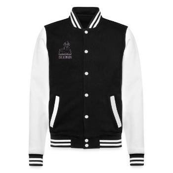 Leseratte Silhouette - Für Bücherwürmer und - College-Sweatjacke - Schwarz/Weiß - Vorne - Nik (191cm) & Marisol (170cm)