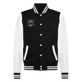Christmas Secret Santa Horror Zombie Secret Santa Factory - College Sweat Jacket - black/white - Front - Nik (191cm) & Marisol (170cm)