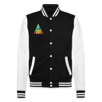 Colorful Festive Magic: Rainbow Christmas Tree - College Sweat Jacket - black/white - Front - Nik (191cm) & Marisol (170cm)