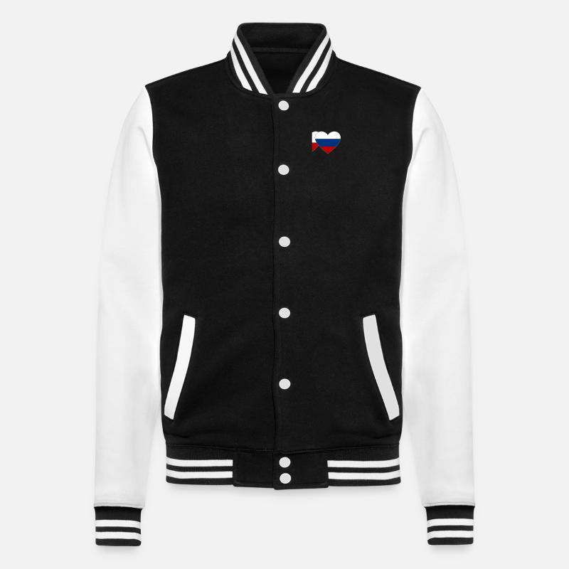 République tchèque Russie Flag Heart - Veste Teddy - noir/blanc