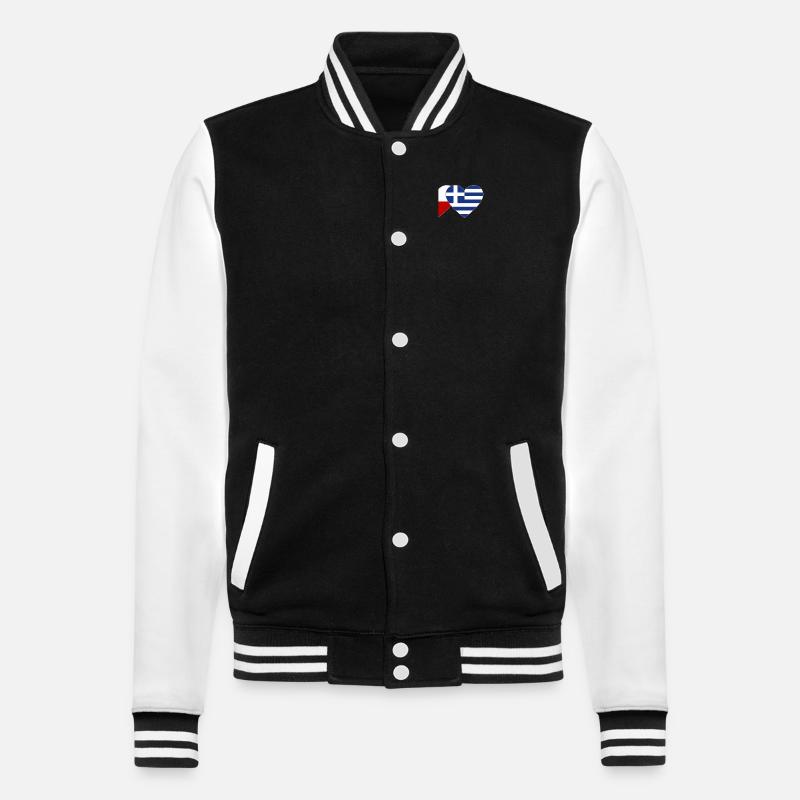 République tchèque Grèce Drapeau Coeur - Veste Teddy - noir/blanc