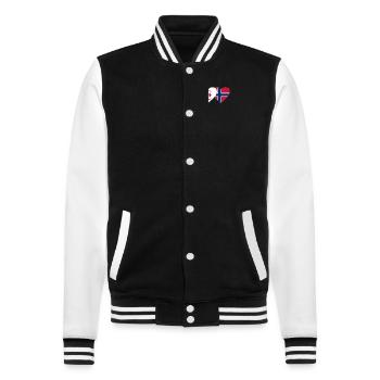 Algeria Norway Flag Heart - College Sweat Jacket - black/white - Front - Nik (191cm) & Marisol (170cm)