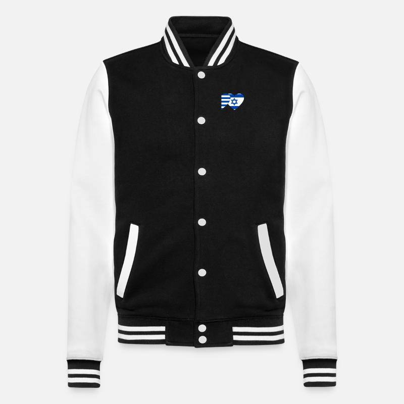 Grèce Israël Drapeau Coeur - Veste Teddy - noir/blanc