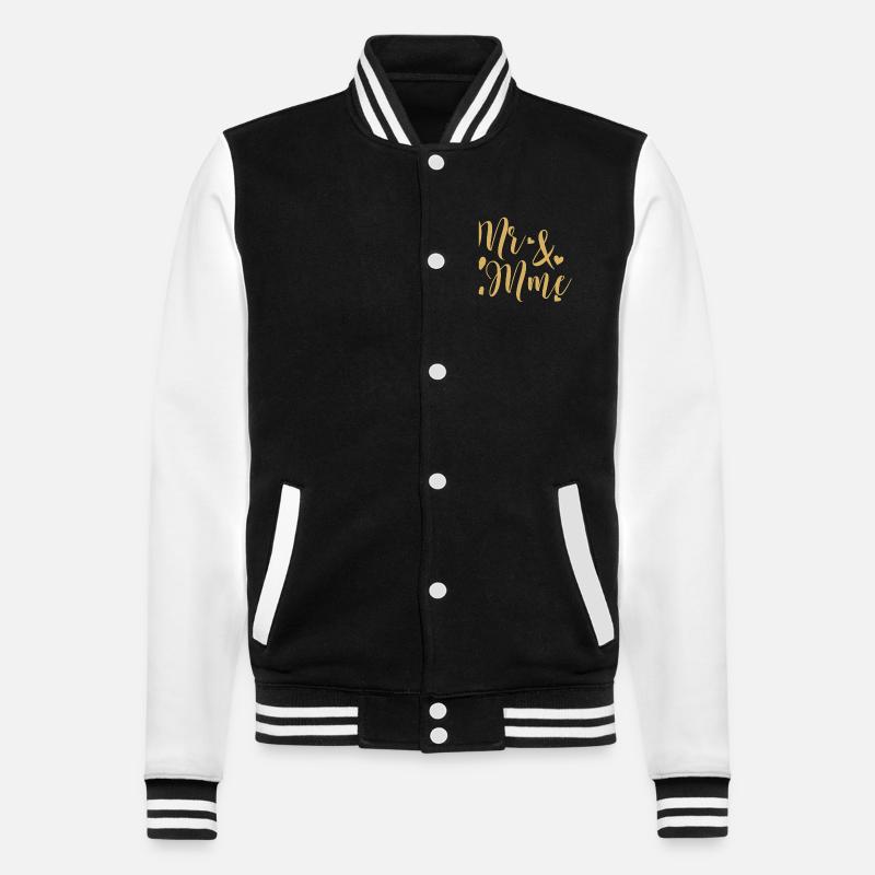 Mr And Mrs Golden Script - College Sweat Jacket - black/white
