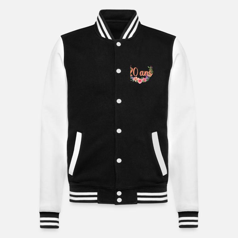 20 ans Floral Script - Veste Teddy - noir/blanc