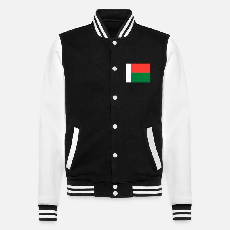 Drapeau de Madagascar - Veste Teddy - noir/blanc