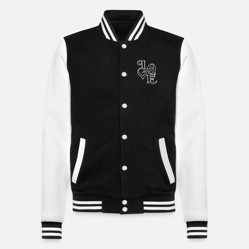 Liebe - College-Sweatjacke - Schwarz/Weiß