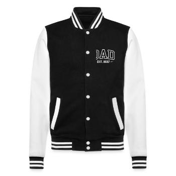 Dad 27 Vater Baby Papa 2027 Vatertagsgeschenk - College-Sweatjacke - Schwarz/Weiß - Vorne - Nik (191cm) & Marisol (170cm)