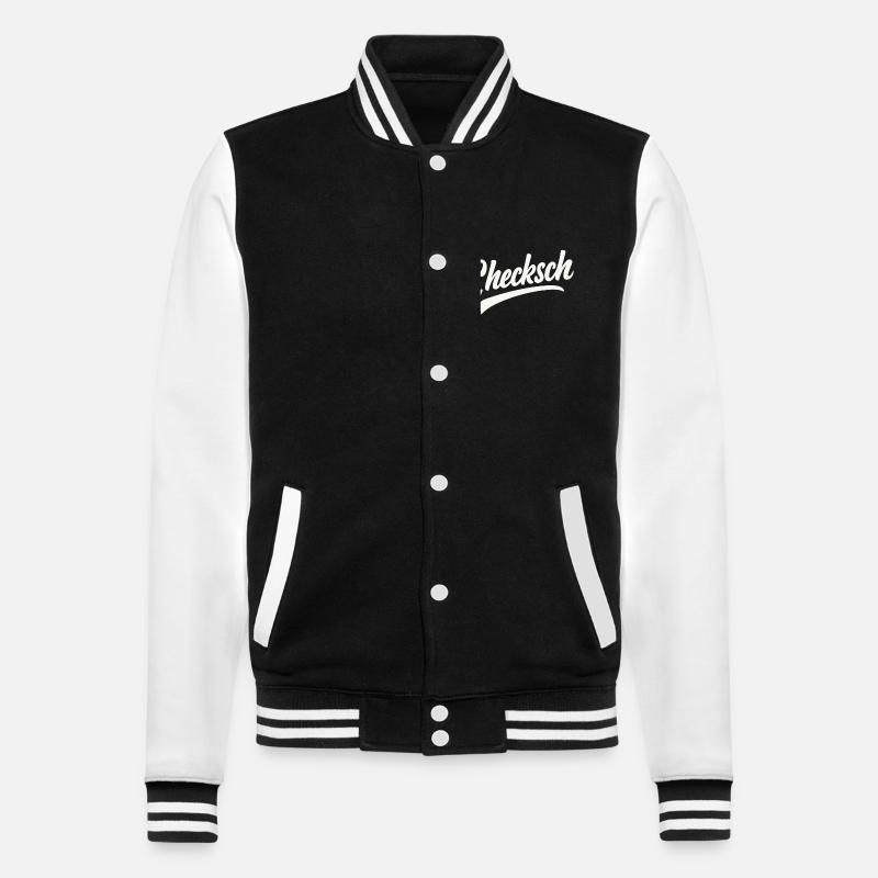 Checksch Retro Script - College-Sweatjacke - Schwarz/Weiß
