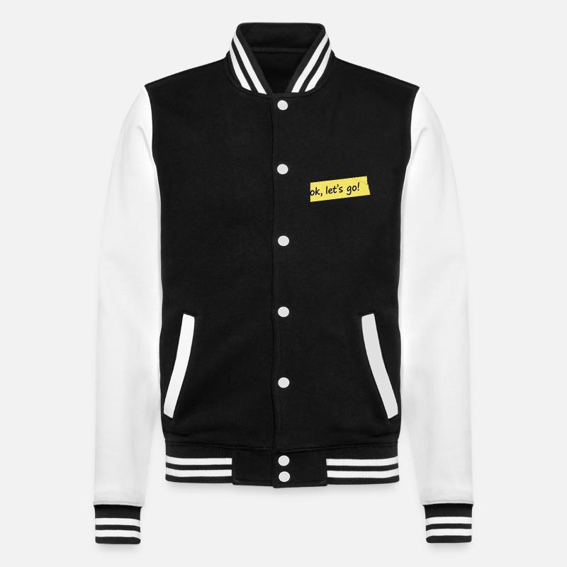 Ok, allons-y ! Conception du ruban jaune - Veste Teddy - noir/blanc