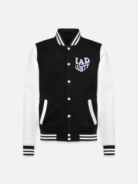 Retro Rad Aunty Heart – Cool Aunt (Custom Color) - College-Sweatjacke - Schwarz/Weiß