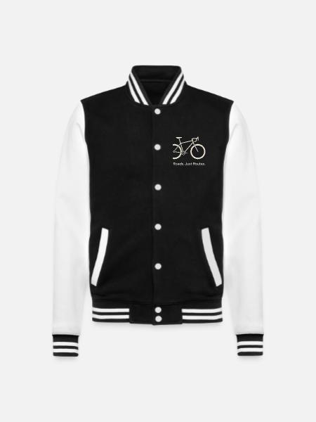 Gravelbike - No Roads. Just Routes. - College-Sweatjacke - Schwarz/Weiß