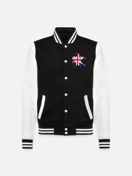 England Union Jack Klecks - College-Sweatjacke - Schwarz/Weiß