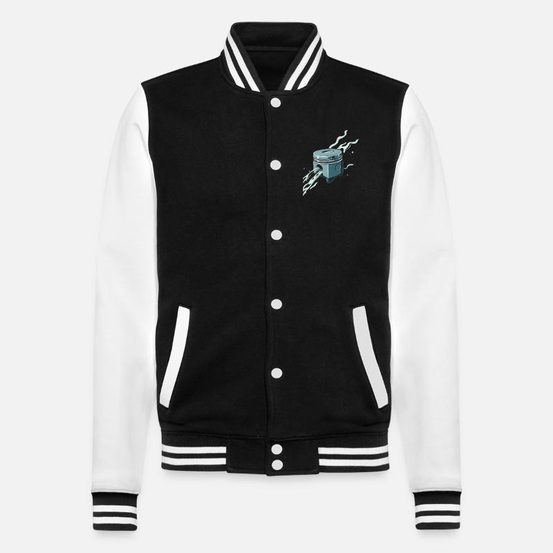 Flamme à piston - Veste Teddy - noir/blanc