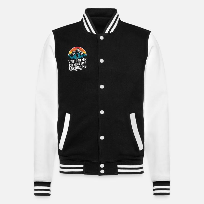 Wandern Wanderer Wanderung Berge Wald - College-Sweatjacke - Schwarz/Weiß