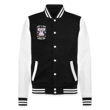 Koala Koalas Koalabär Tier - College-Sweatjacke - Schwarz/Weiß - Vorne - Nik (191cm) & Marisol (170cm)