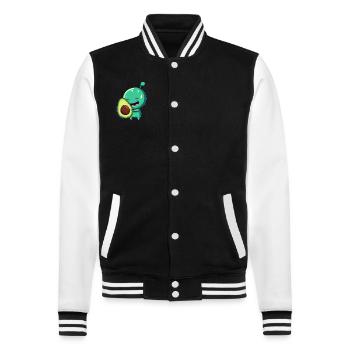 Green Alien Avocado: Exotic Fusion - College Sweat Jacket - black/white - Front - Nik (191cm) & Marisol (170cm)